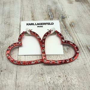 Karl Lagerfeld Paris Heart Hoop Earrings